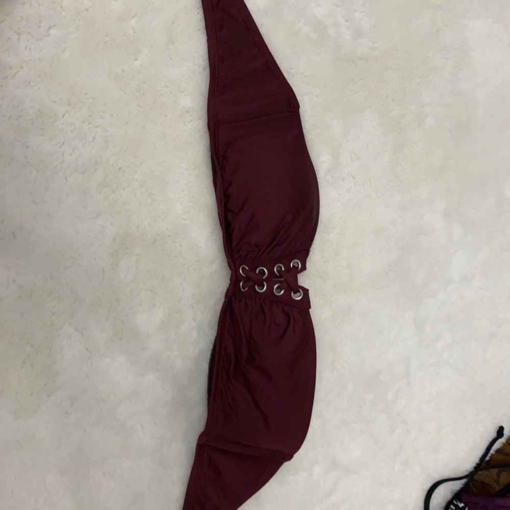 maroon bikini top